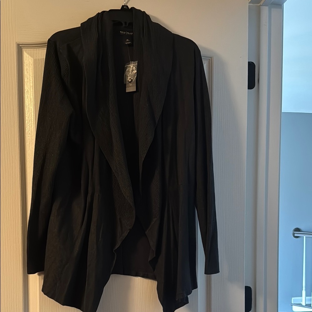 White House Black Market Draped Charcoal Cardigan